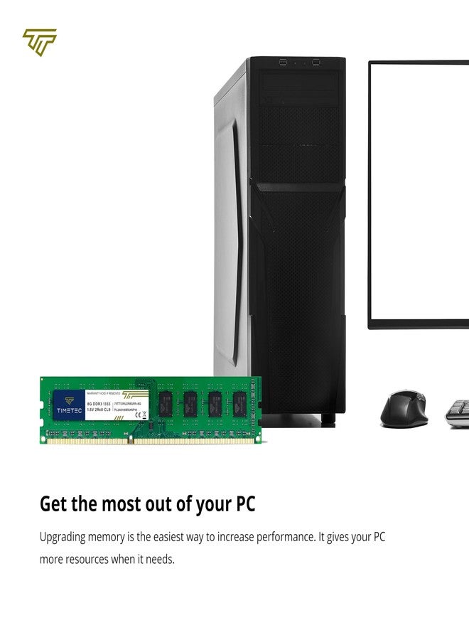 Timetec 16GB KIT(2x8GB) DDR3 1333MHz PC3-10600 Non-ECC Unbuffered 1.5V CL9 2Rx8 Dual Rank 240 Pin UDIMM PC Desktop Computer Memory RAM Module Upgrade (16GB KIT(2x8GB)) - Image 4